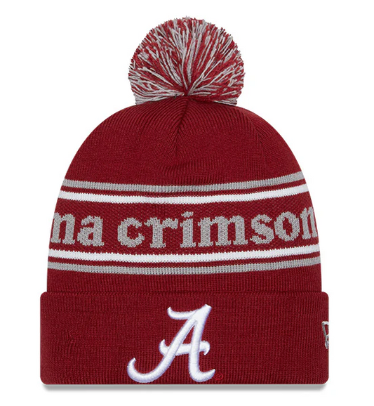 Alabama Crimson Tide Crimson New Era Marquee Cuffed Knit Hat with Pom