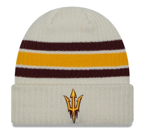 Men's Arizona State Sun Devils New Era Off White Vintage Cuffed Knit Hat