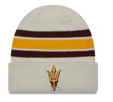 Men's Arizona State Sun Devils New Era Off White Vintage Cuffed Knit Hat - Pro Jersey Sports