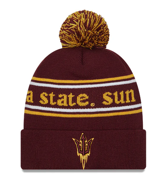 Arizona State Sun Devils Maroon New Era Marquee Cuffed Knit Hat with Pom