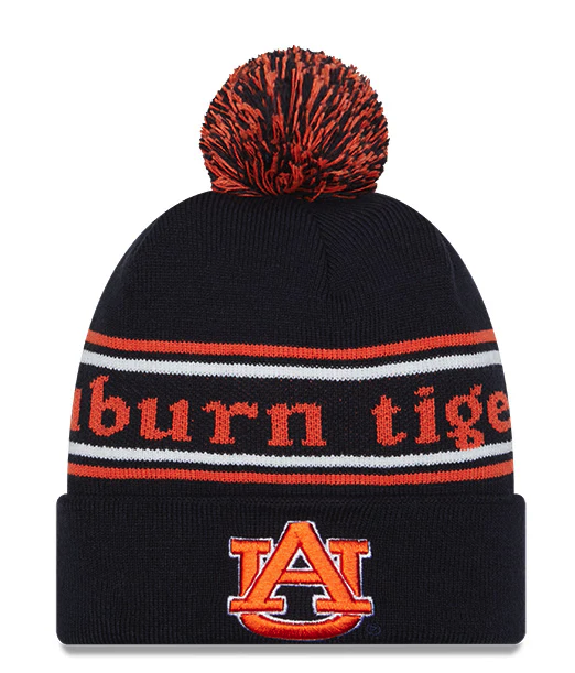 Auburn Tigers Navy New Era Marquee Cuffed Knit Hat with Pom