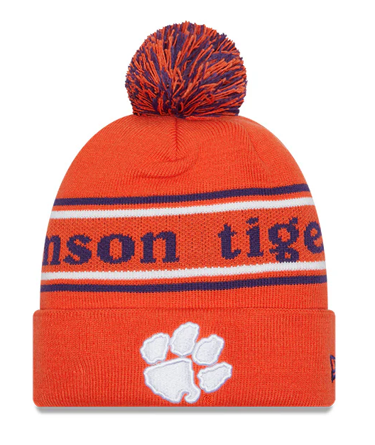 Clemson Tigers Orange New Era Marquee Cuffed Knit Hat with Pom