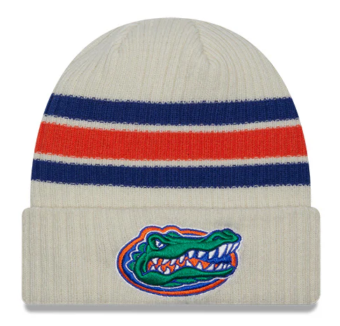 Men's Florida Gators New Era Off White Vintage Cuffed Knit Hat