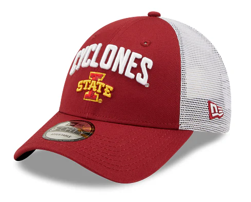 Iowa State Cyclones New Era Crimson/White Team Title Trucker 9FORTY Adjustable Hat