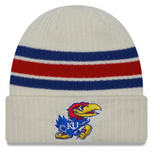 Kansas Jayhawks New Era Off White Vintage Cuffed Knit Hat - Pro Jersey Sports