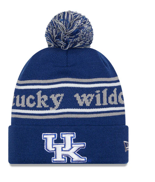 Kentucky Wildcats Blue New Era Marquee Cuffed Knit Hat with Pom