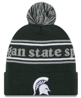 Michigan State Spartans Green New Era Marquee Cuffed Knit Hat with Pom - Pro Jersey Sports
