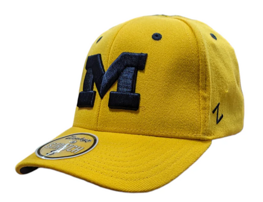 Men's NCAA Michigan Wolverines Zephyr Gold Primary Logo Flex Fit Hat