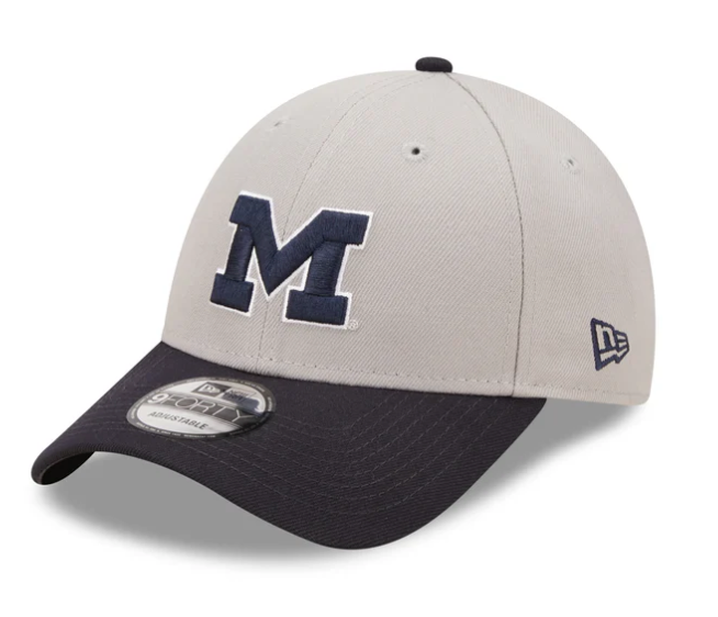 Michigan Wolverines Tide 2 Tone Gray/Navy NCAA New Era The League 9Forty Adjustable Hat