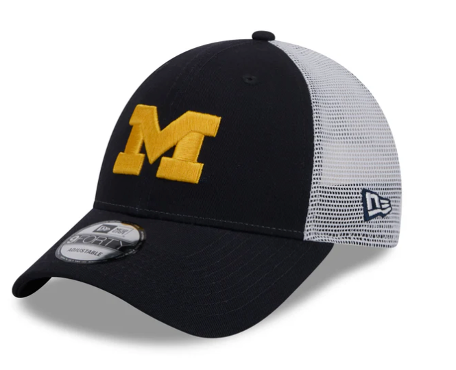 Michigan Wolverines New Era Navy/White Trucker 9FORTY Adjustable Hat