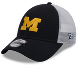 Michigan Wolverines New Era Navy/White Trucker 9FORTY Adjustable Hat - Pro Jersey Sports