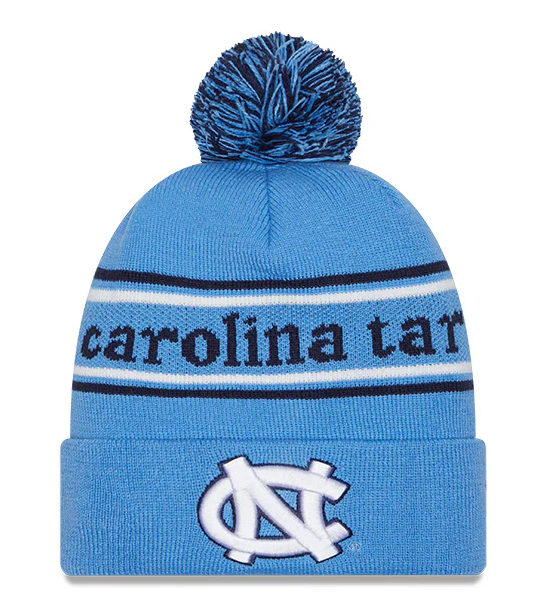 North Carolina Tar Heels New Era Marquee Cuffed Knit Hat with Pom - Carolina Blue