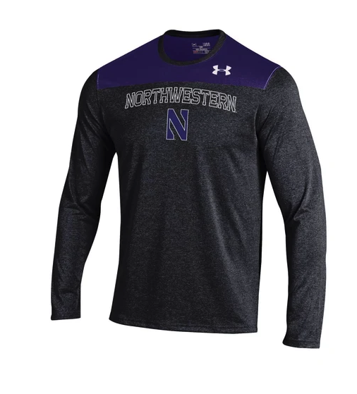 Men's Northwestern Wildcats Under Armour Foundation Long Sleeve Tech Tee