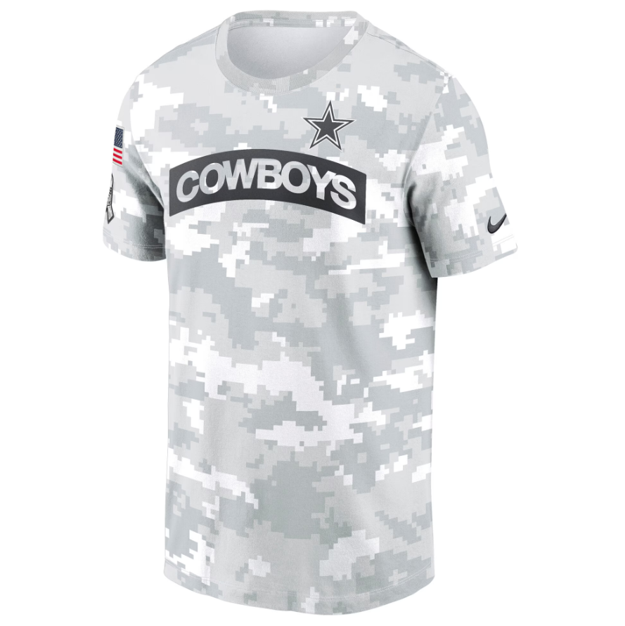 Men's Dallas Cowboys Nike Arctic Camo 2024 Salute To Service Performance T-Shirt