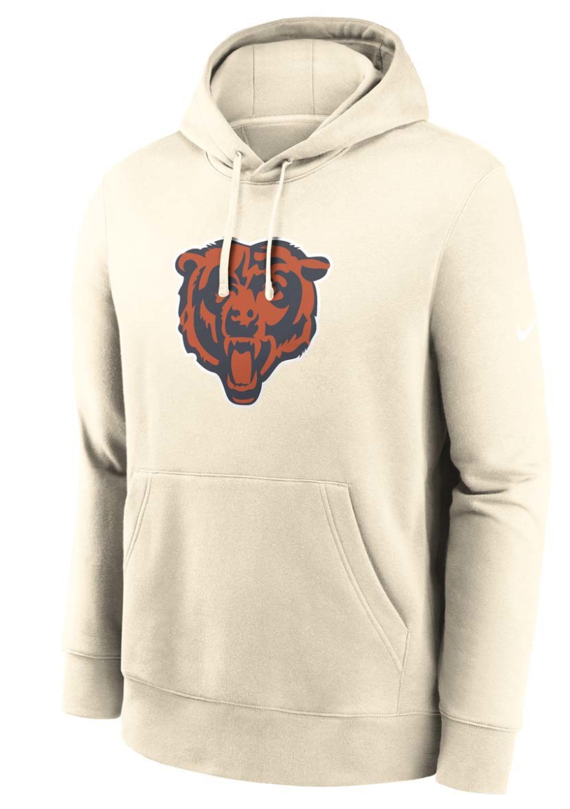 Men's Chicago Bears Nike Stone Club Logo Fleece Pullover Hoodie