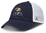 Michigan Wolverines Nike Navy Jumpman Helmet Logo Club Unstructured Adjustable Trucker Hat - Pro Jersey Sports