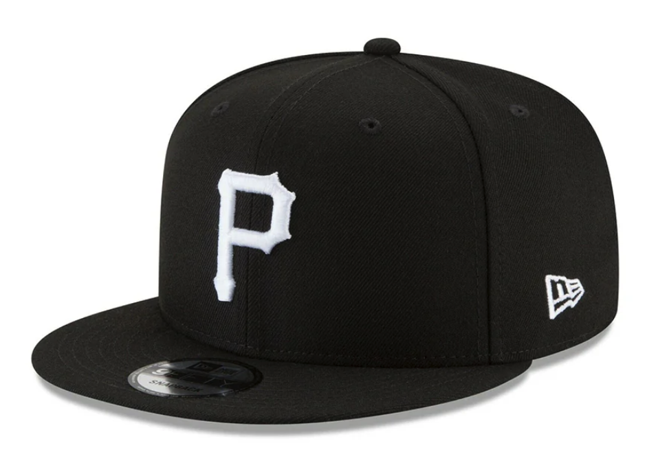 Pittsburgh Pirates New Era Black Chain Stitch 9FIFTY Snapback Adjustable Hat - Pro Jersey Sports