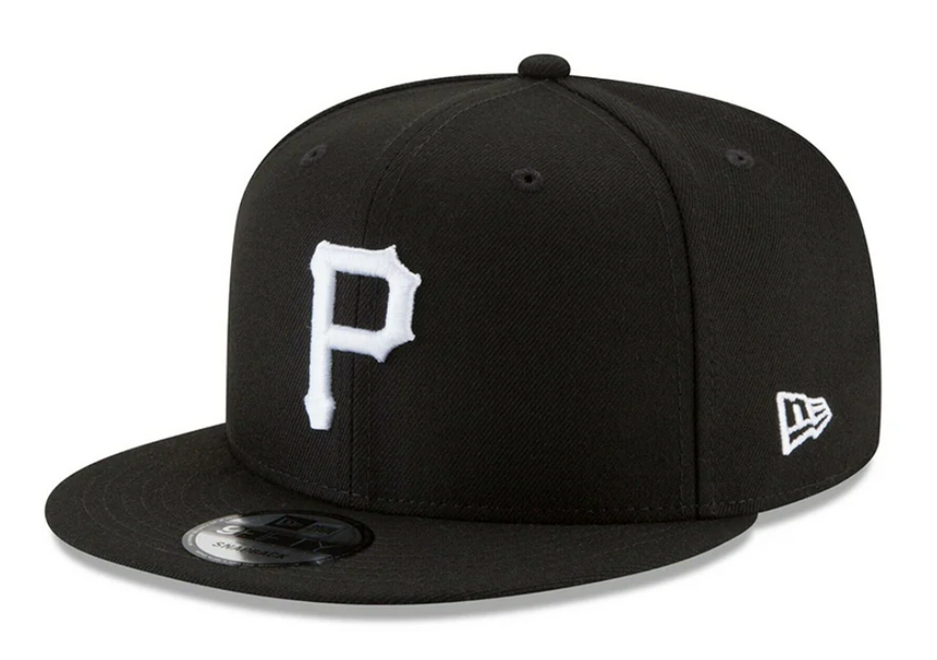 Pittsburgh Pirates New Era Black Chain Stitch 9FIFTY Snapback Adjustable Hat - Pro Jersey Sports