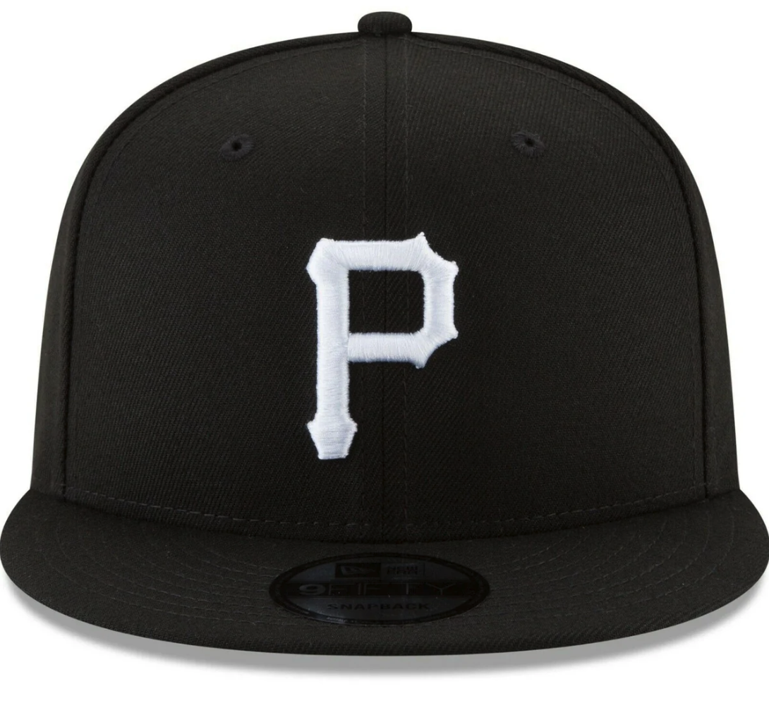 Pittsburgh Pirates New Era Black Chain Stitch 9FIFTY Snapback Adjustable Hat - Pro Jersey Sports