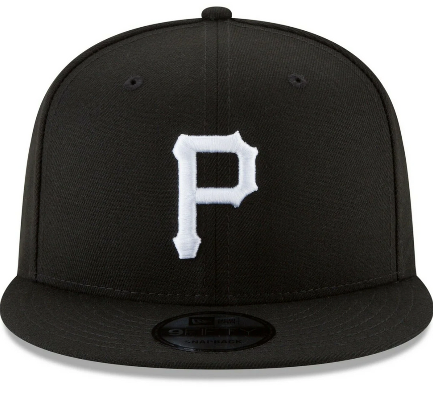 Pittsburgh Pirates New Era Black Chain Stitch 9FIFTY Snapback Adjustable Hat - Pro Jersey Sports
