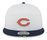 Men's Chicago Bears New Era White/Navy Secondary Logo 2025 NFL Training Camp Split Panel 9FIFTY Snapback Hat - Pro Jersey Sports