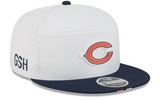 Men's Chicago Bears New Era White/Navy Secondary Logo 2025 NFL Training Camp Split Panel 9FIFTY Snapback Hat - Pro Jersey Sports