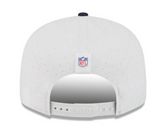Men's Chicago Bears New Era White/Navy Secondary Logo 2025 NFL Training Camp Split Panel 9FIFTY Snapback Hat - Pro Jersey Sports
