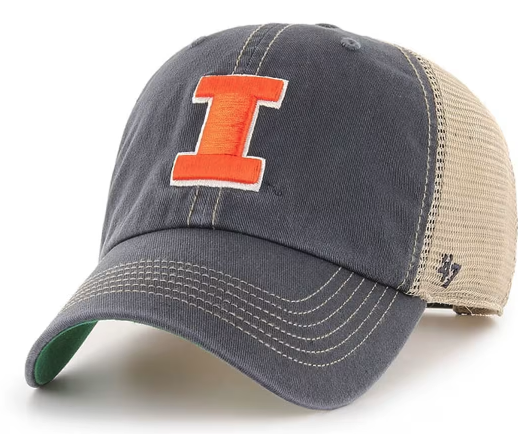 Illinois Fighting Illini Trawler Mesh Cleanup Adjustable Hat By '47 brand - Pro Jersey Sports