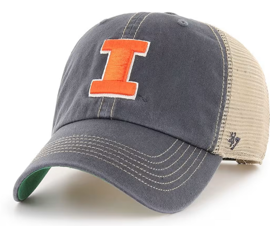 Illinois Fighting Illini Trawler Mesh Cleanup Adjustable Hat By '47 brand - Pro Jersey Sports