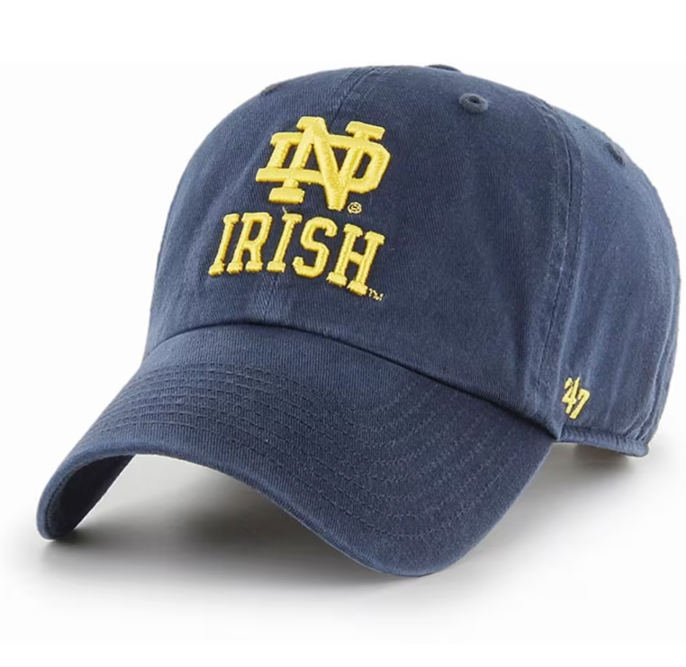 Notre Dame Fighting Irish Navy Cleanup Adjustable Hat By '47 brand - Pro Jersey Sports