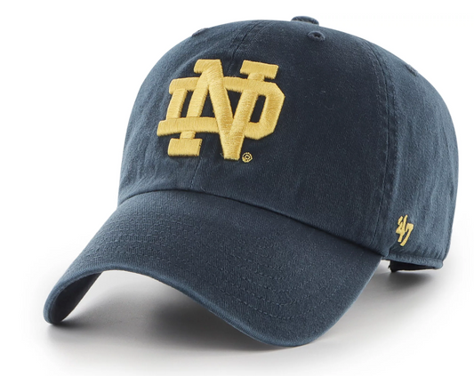 Notre Dame Fighting Irish Navy " ND" Cleanup Adjustable Hat By '47 brand - Pro Jersey Sports