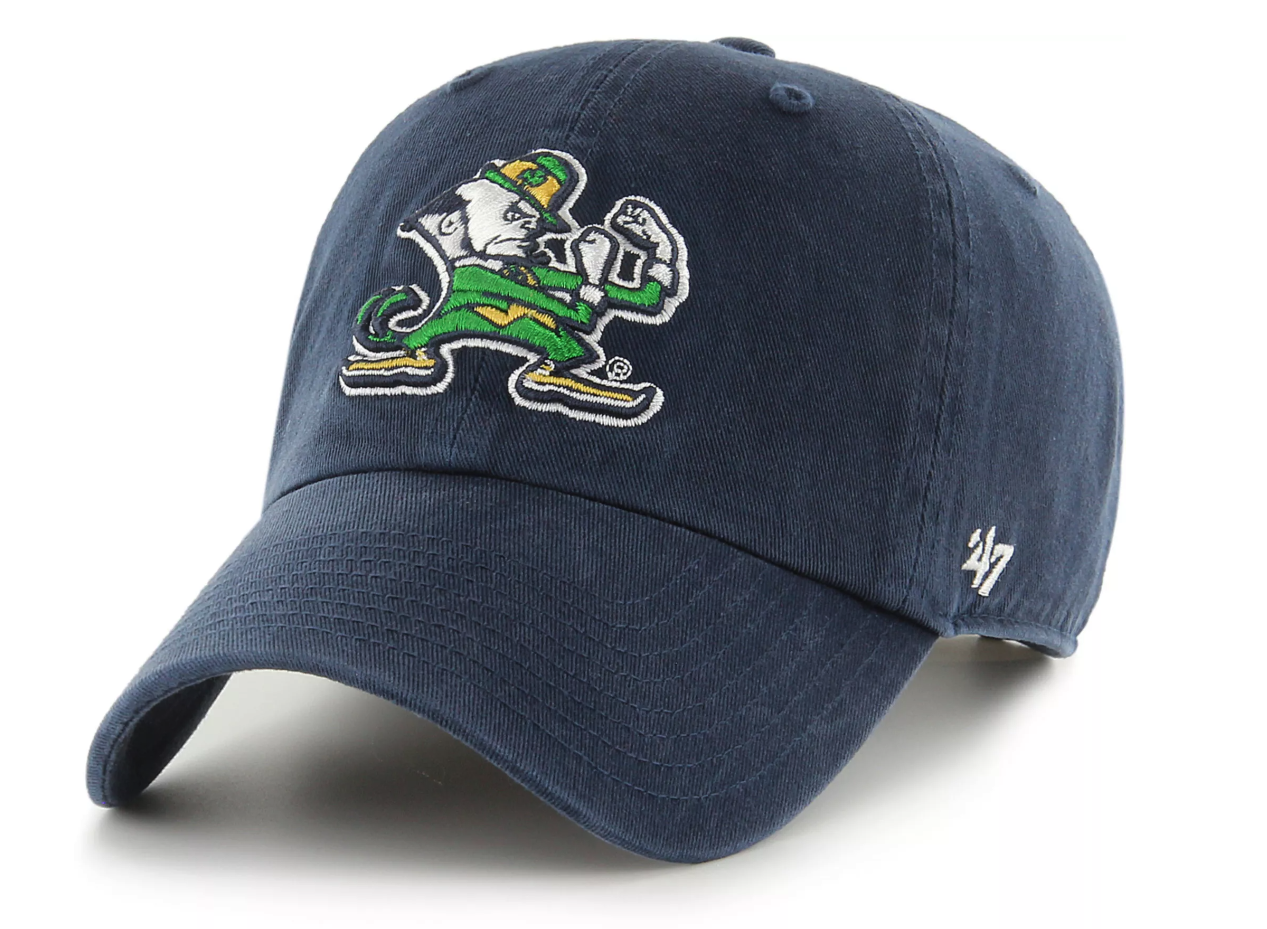 Notre Dame Fighting Irish Navy " Leprechaun" Cleanup Adjustable Hat By '47 brand - Pro Jersey Sports