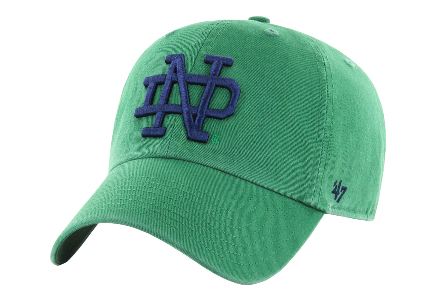Notre Dame Fighting Irish Green " ND" Cleanup Adjustable Hat By '47 brand - Pro Jersey Sports