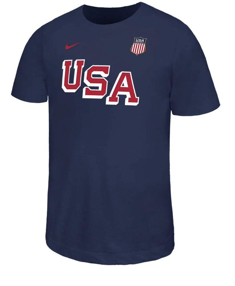 Youth 2026 USA Hockey Nike Legend Navy Blue Short-Sleeve Dri-Fit T-Shirt