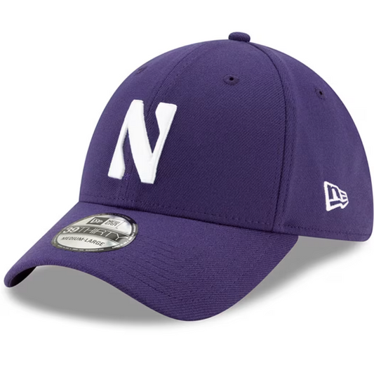 Mens Northwestern Wildcats New Era Navy 39THIRTY Team Classic Flex Hat