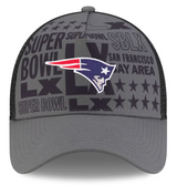 Men's New England Patriots New Era Charcoal Super Bowl LX 9FORTY A-Frame Trucker Adjustable Hat - Pro Jersey Sports