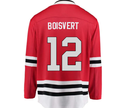Men's Sacha Boisvert Chicago Blackhawks Red Home Fanatics Breakaway Premium Replica Jersey