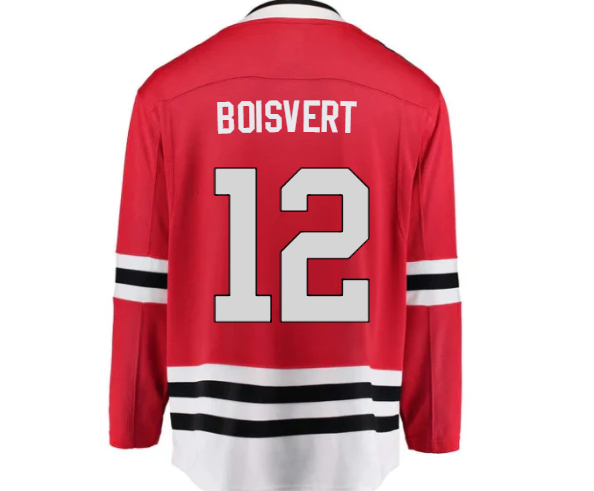 Men's Sacha Boisvert Chicago Blackhawks Red Home Fanatics Breakaway Premium Replica Jersey