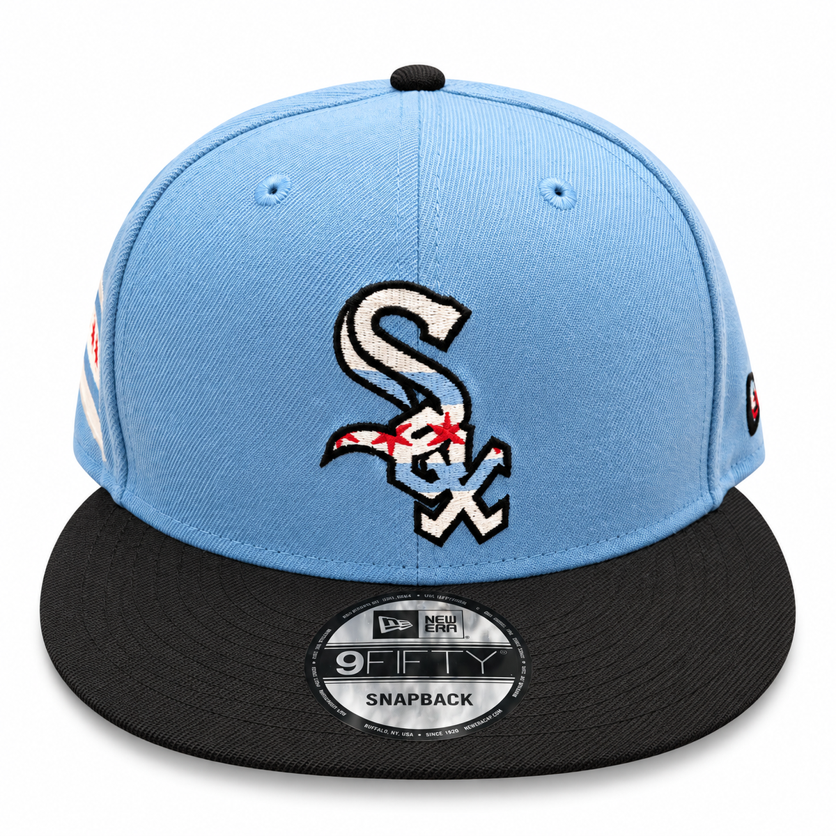 Chicago White Sox New Era City Flag 2 Tone Baby Blue/Black 9FIFTY Snapback Hat