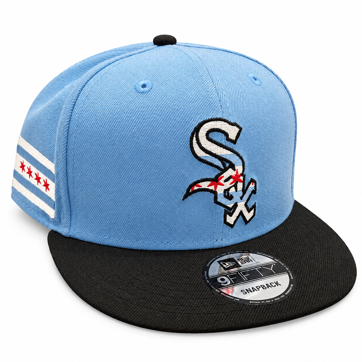 Chicago White Sox New Era City Flag 2 Tone Baby Blue/Black 9FIFTY Snapback Hat