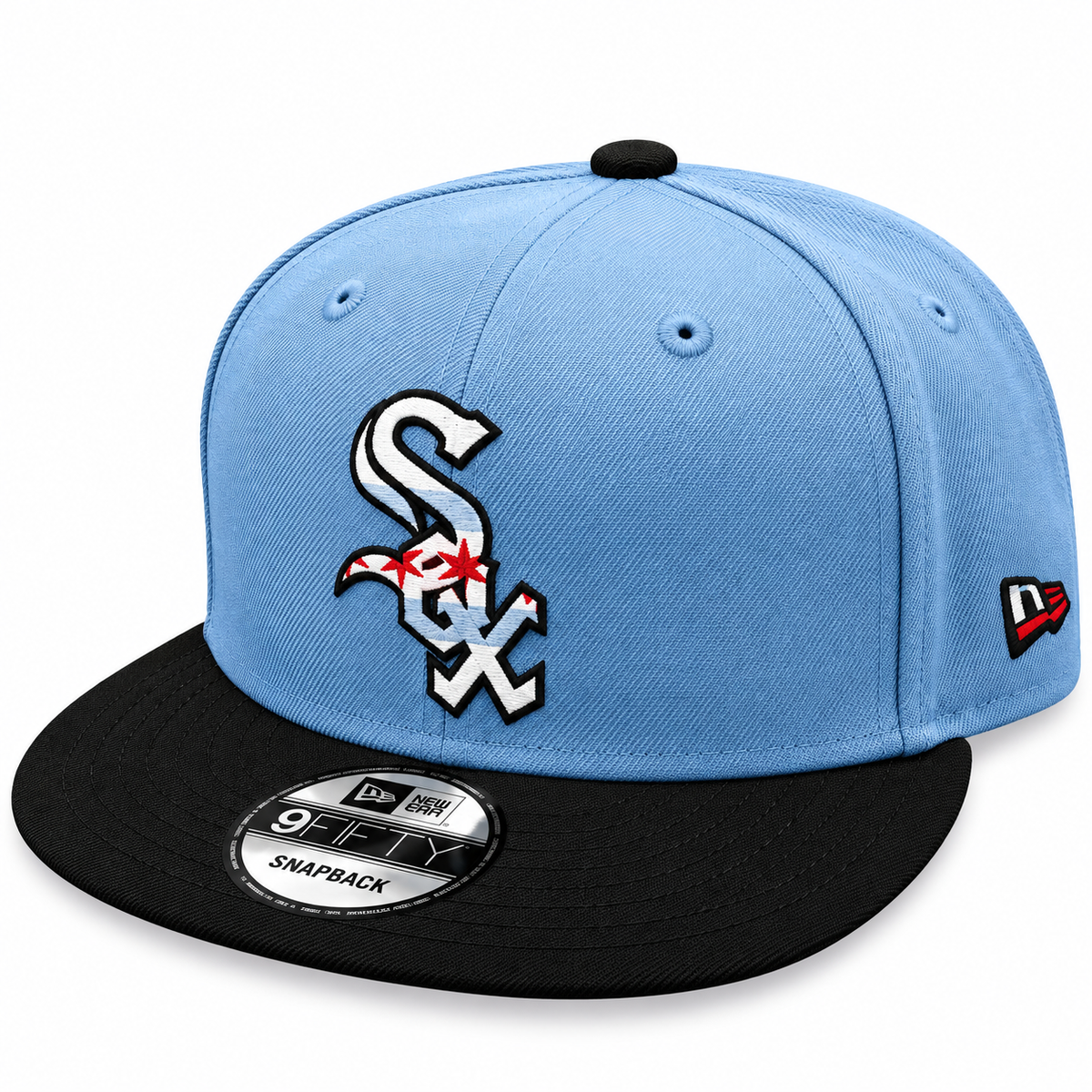 Chicago White Sox New Era City Flag 2 Tone Baby Blue/Black 9FIFTY Snapback Hat