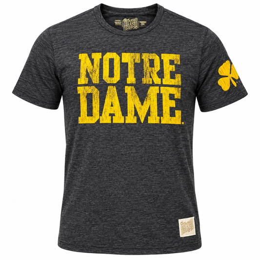 Men's NCAA Notre Dame Fighting Irish Retro Brand Navy TriBlend Tee