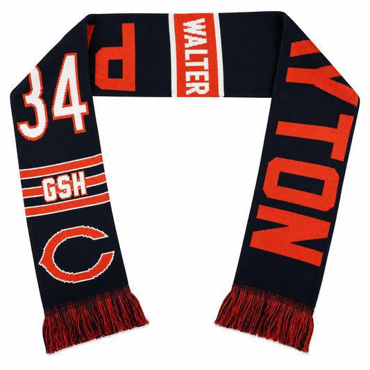 Chicago Bears Walter Payton #34 Retired Player Acrylic Scarf, Team Color-Forever Collectibles