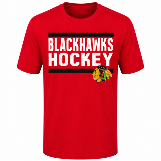 Youth Chicago Blackhawks Shootout Dri-Tek Tee By Outerstuff