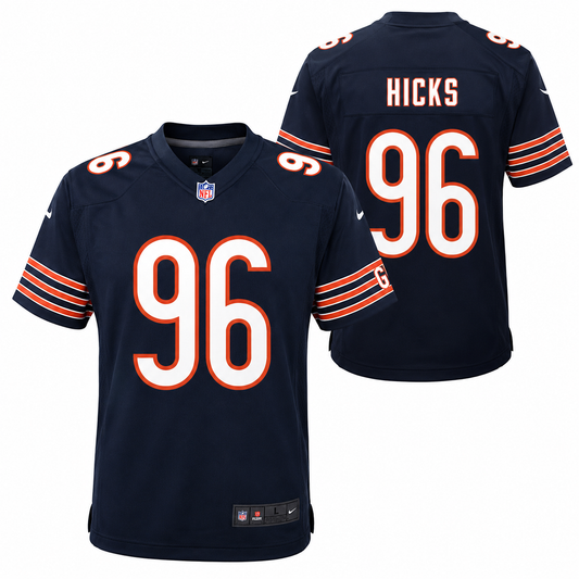 Youth Nike Akiem Hicks Navy Chicago Bears Game Jersey