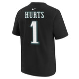 Youth Jalen Hurts Philadelphia Eagles Nike Black FUSE Name & Number T-Shirt - Pro Jersey Sports