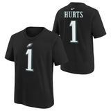 Youth Jalen Hurts Philadelphia Eagles Nike Black FUSE Name & Number T-Shirt - Pro Jersey Sports