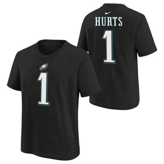 Youth Jalen Hurts Philadelphia Eagles Nike Black FUSE Name & Number T-Shirt