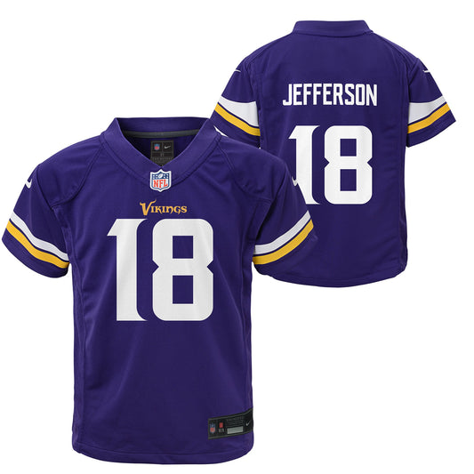 Kids Justin Jefferson Minnesota Vikings Purple Child Nike Replica Jersey
