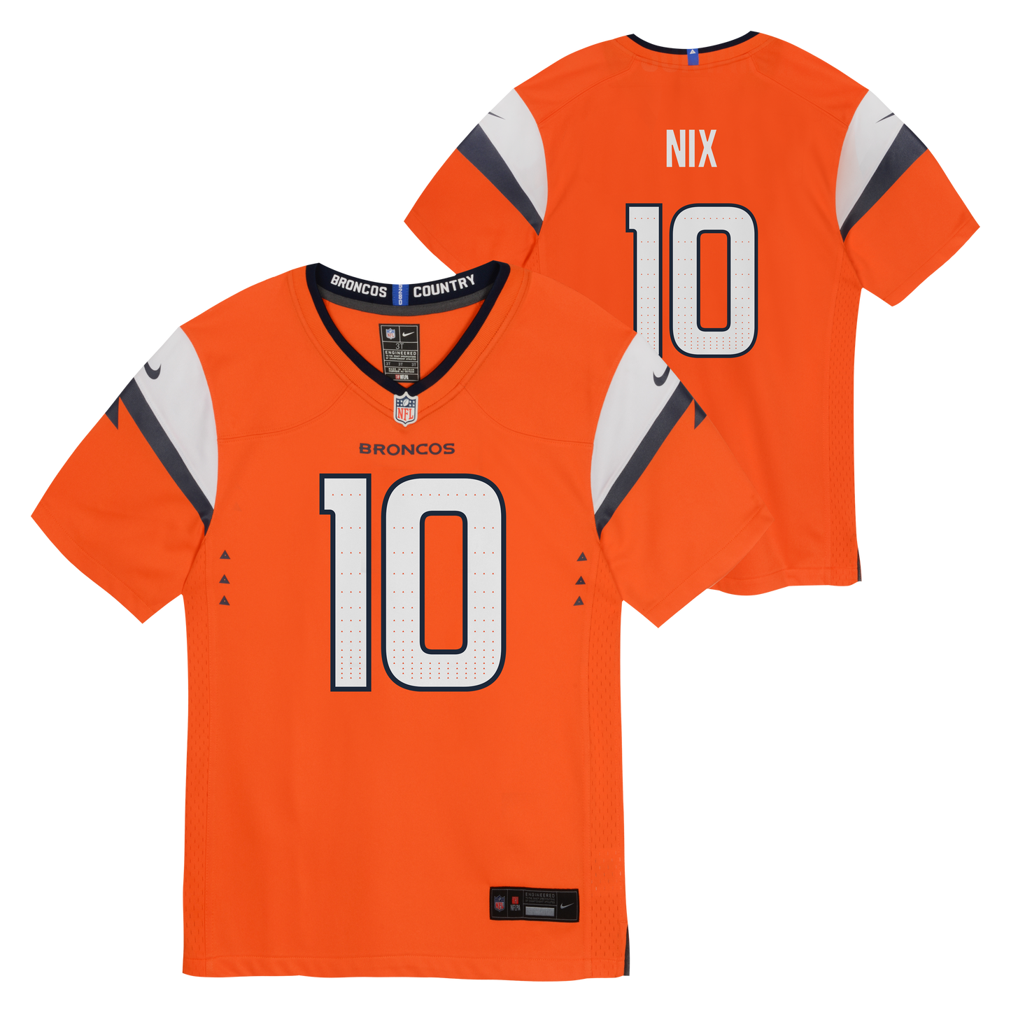 Child Denver Broncos Bo Nix Orange Home Nike Game Jersey - Pro Jersey Sports
